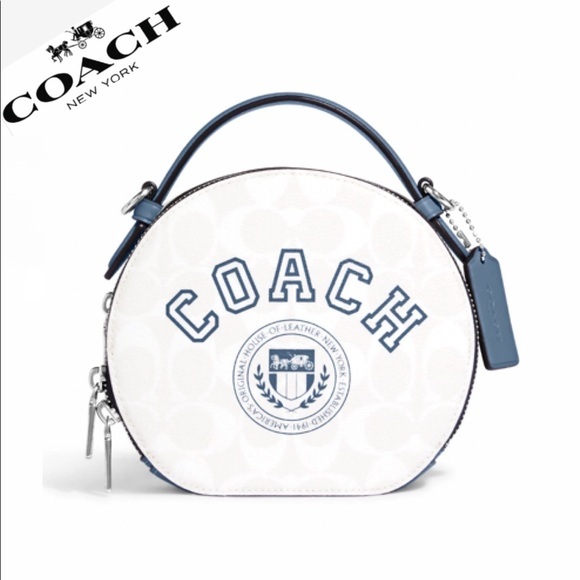 NWT COACH CB870 CANTEEN CROSSBODY IN SIGNATURE CANVAS‎ WITH VARSITY MOTIF - Picture 1 of 13